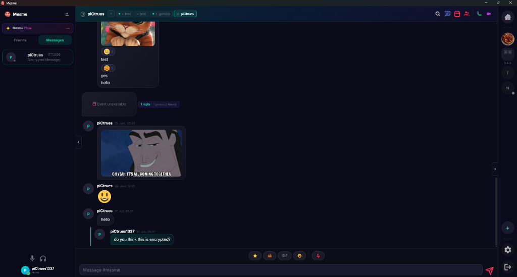 Mesme App Interface